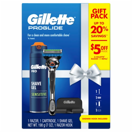 Gillette ProGlide Razor, Refill. & Gillette Pro Shave Gel Holiday