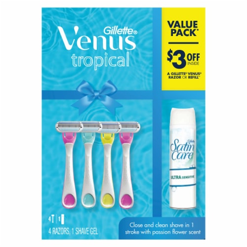 Gillette Venus Tropical Women's Disposable Razors + Ultra Sensitive Shave  Gel Holiday Gift Set, 1 ct - Kroger