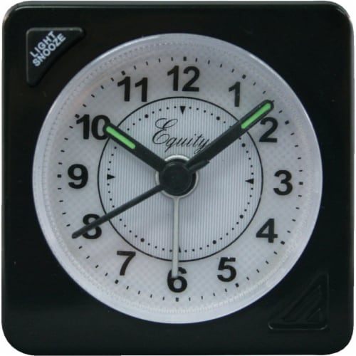 La Crosse Technology Equity Quartz Analog Travel Alarm Clock 20078 Perspective: front