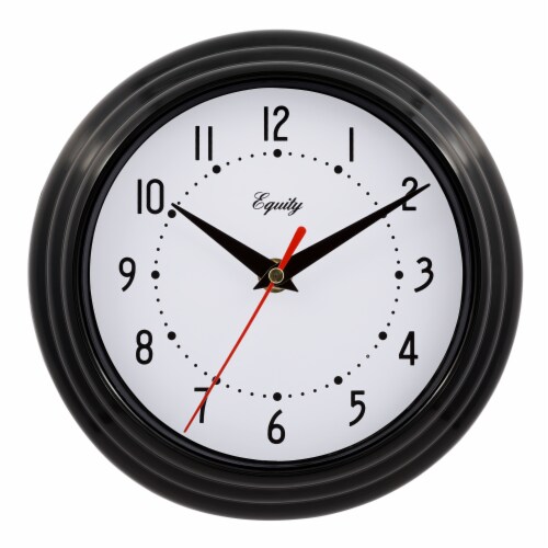 Equity Basics Analog Quartz Wall Clock - Black Perspective: front
