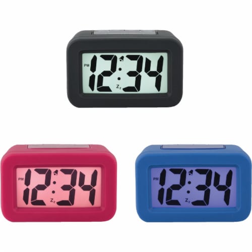 La Crosse Technology Silicon LCD Battery Operated Alarm Clock 70940 Perspective: front