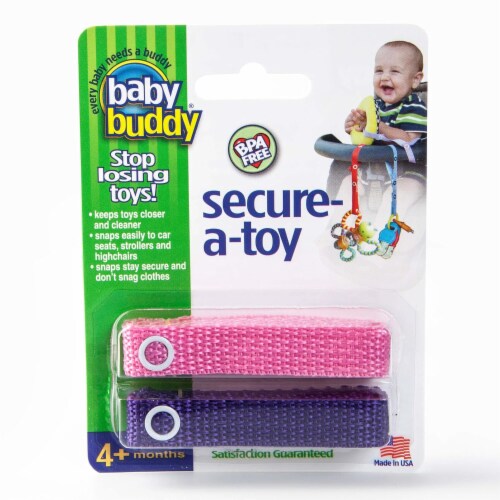 Baby Buddy Secure A Toy Keep Toys Teethers Pacis Off the Floor Pink Purple 2 Count Fred Meyer