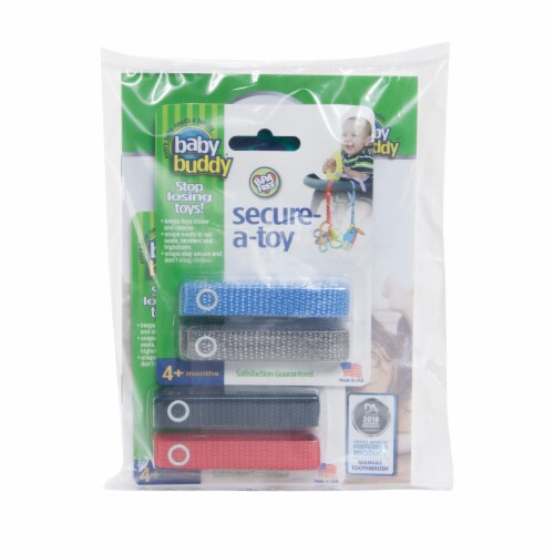 Baby Buddy Secure-A-Toy 4+Months Navy/Red & Blue/Gray - 4 Straps Perspective: front