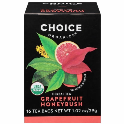Choice Organics™ Grapefruit Honeybush Herbal Tea Bags Perspective: front