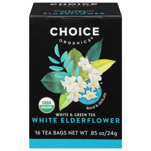 Choice Organics White Elderflower Tea Bags Perspective: front