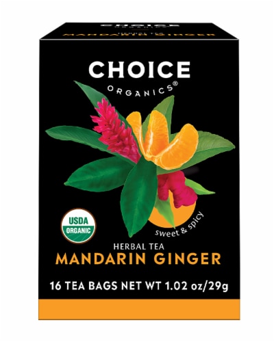 Choice Organics® Mandarin Ginger Tea Bags Perspective: front