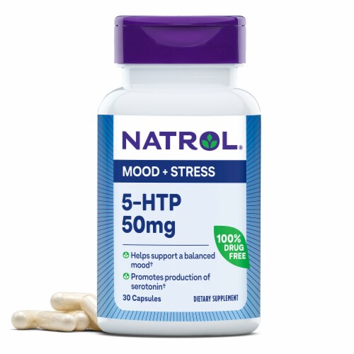 Natrol® Mood and Stress 5 HTP Capsules 50 mg Perspective: front