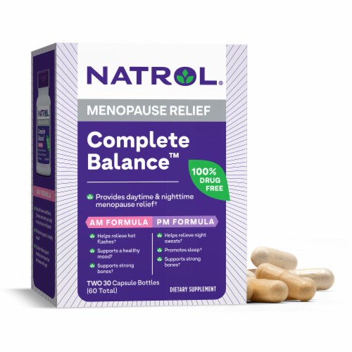 Natrol® Menopause Health Complete Balance A.M./P.M. Capsules Perspective: front
