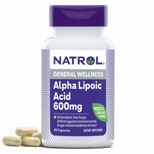 Natrol Alpha Lipoic Acid Capsules 600mg Perspective: front