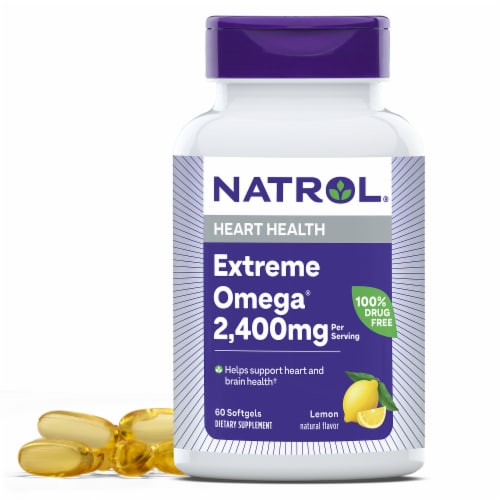 Natrol® Heart Health Extreme Omega® Softgels Perspective: front