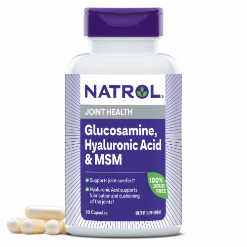 Natrol Hyaluronic Acid MSM & Glucosamine Capsules Perspective: front