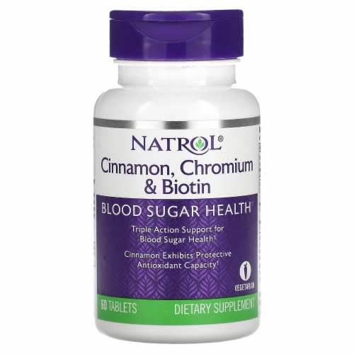 Natrol Cinnamon Biotin Chromium Perspective: front