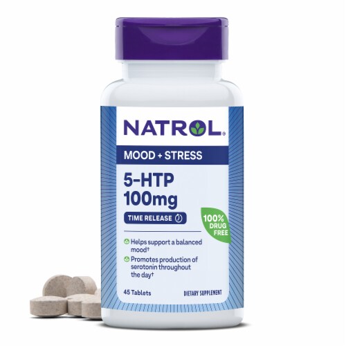 Natrol® Mood and Stress 5 HTP Time Release Tablets 100 mg Perspective: front