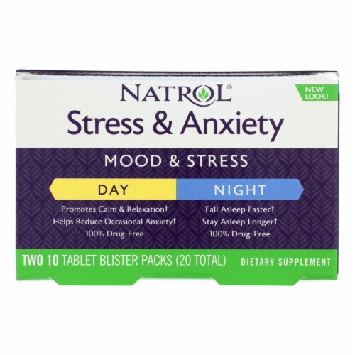 Natrol Stress & Anxiety Tablets Perspective: front