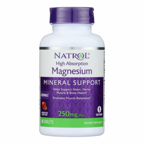 Natrol High Absorption Magnesium Cranberry Apple Flavored Chew Tablets Perspective: front