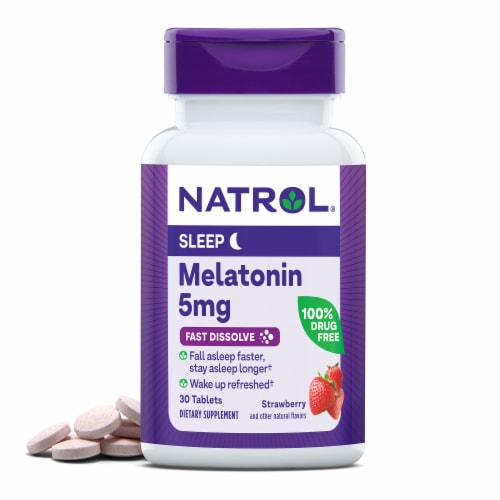 Natrol® Sleep Melatonin Strawberry Fast Dissolve Tablets 5 mg Perspective: front