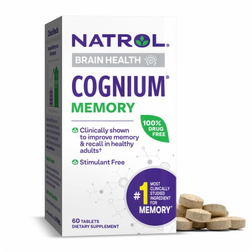 Natrol® Brain Health Support Cognium® Memory Tablets Perspective: front