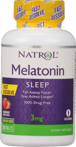 Natrol Melatonin Strawberry Flavored Tablets Perspective: front