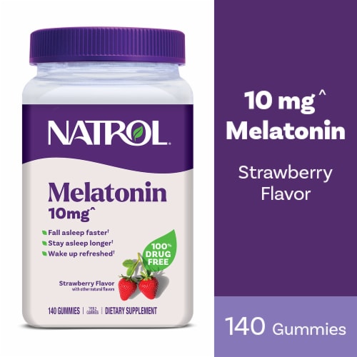 Natrol® Sleep Melatonin Strawberry Gummies 10 mg Perspective: front