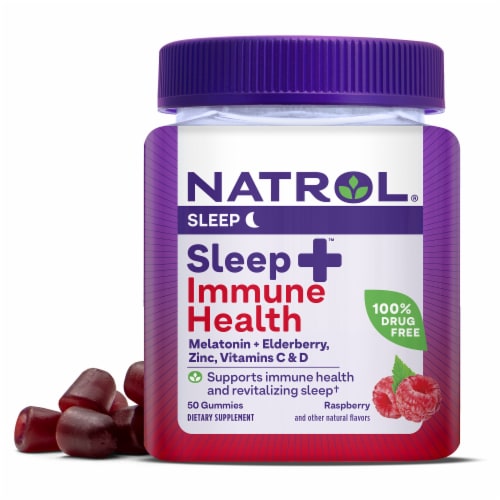Natrol® Sleep + Sleep Immune Health Berry Gummies Perspective: front