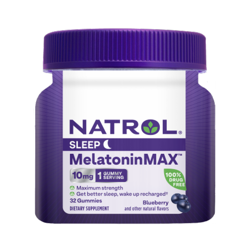 Natrol® MelatoninMax Blueberry Sleep Supplement Perspective: front