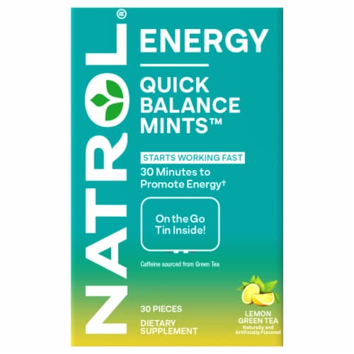 Natrol® Quick Balance Mints™ Energy Lemon Green Tea Perspective: front