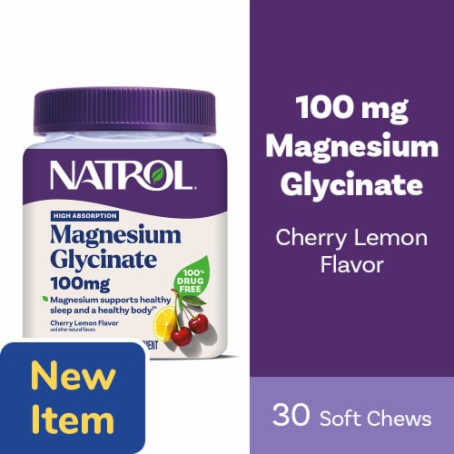 Natrol® Magnesium Glycinate 100mg Soft Chews Perspective: front