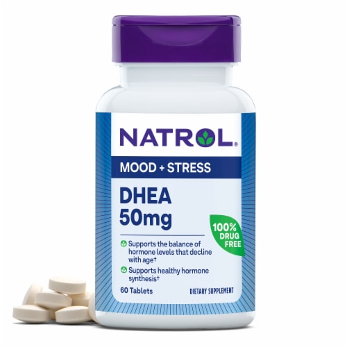 Natrol® Mood & Stress DHEA 50 mg Tablets Perspective: front