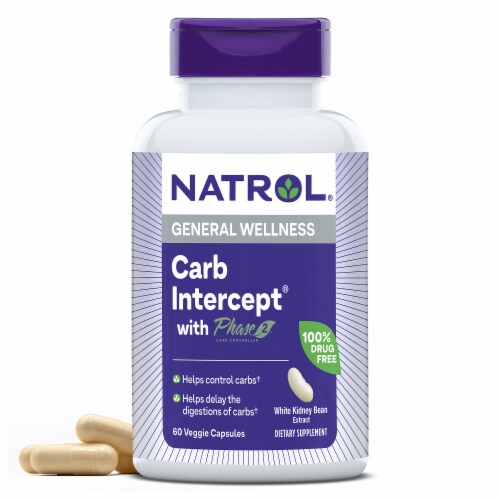 Natrol® Weight Management Carb Intercept Capsules with Phase Two Carb Controller Perspective: front