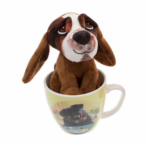 Avanti Dog Mug with Plush Puppy Perspective: front