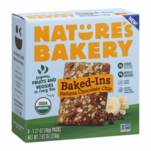 Nature's Bakery® Baked-Ins Organic Banana Chocolate Chip Snack Bars Perspective: front