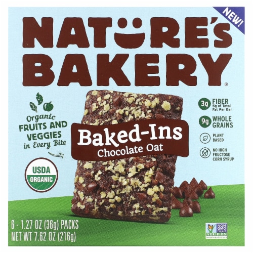Nature's Bakery® Baked-Ins Organic Chocolate Oat Snack Bars Perspective: front