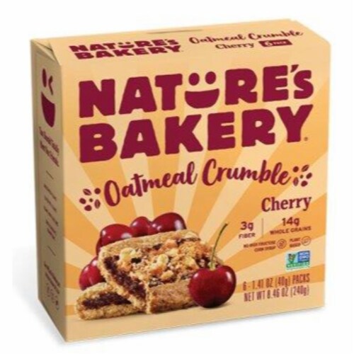 Nature's Bakery Oatmeal Crumble Cherry Bars Perspective: front