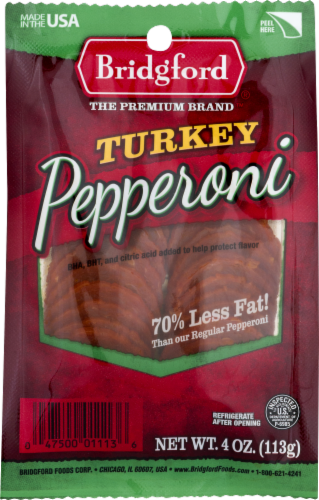 Bridgford Sliced Turkey Pepperoni Perspective: front