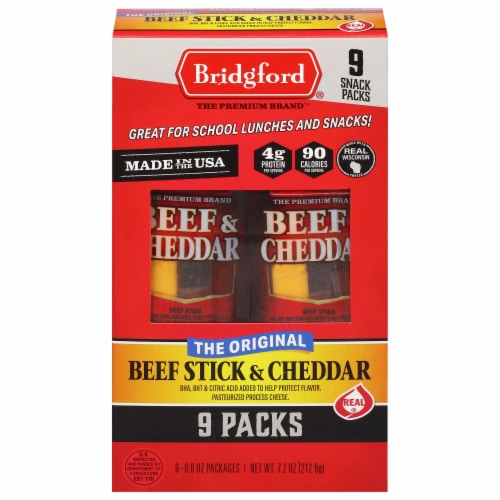 Bridgford® Beef and Cheddar Sticks Perspective: front