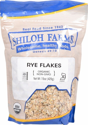 Shiloh Farms  Organic Rye Flakes Perspective: front
