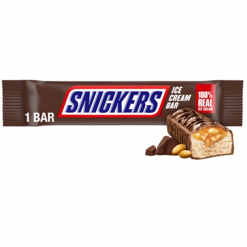 SNICKERS Ice Cream, Chocolatey Caramel Peanut Butter Ice Cream Bar Perspective: front