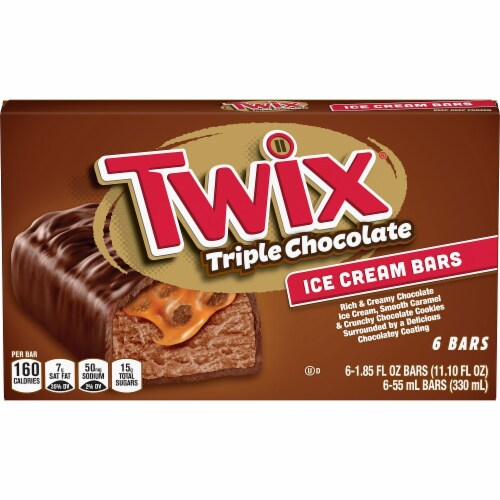 Twix Triple Chocolate Ice Cream Bars Perspective: front