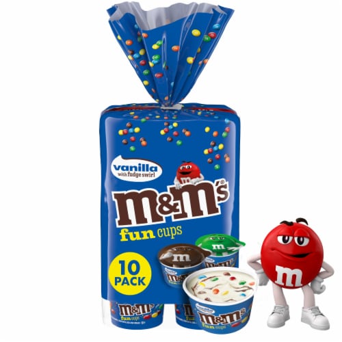 M&M's Vanilla Ice Cream with Chocolate Swirl Fun Cups, 10 ct - Kroger