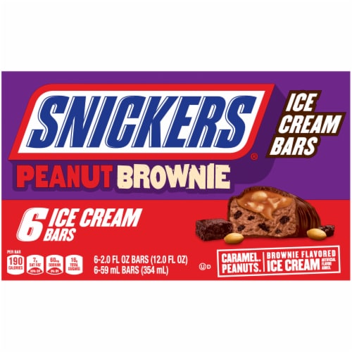 Snickers Peanut Brownie Ice Cream Bars Perspective: front