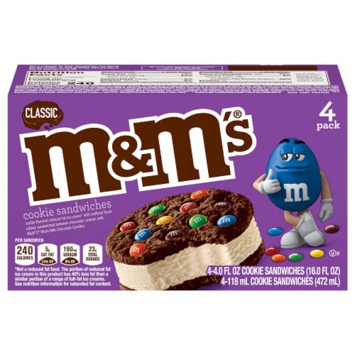 M&M's Classic Ice Cream Cookie Sandwiches Perspective: front