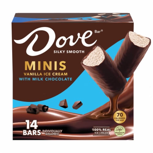 Dove Vanilla with Milk Chocolate Mini Ice Cream Bars, 14 ct - Kroger