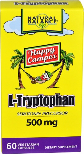 Natural Balance L-Tryptophan Vegetarian Capsules 500 mg 60 Count Perspective: front