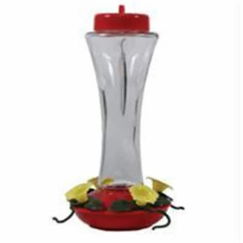 Audubon-Woodlink Glass Hummingbird Feeder- Red-clear 16 Ounce Perspective: front