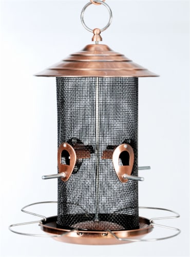 Audubon Mixed Seed Bird Feeder - Brushed Copper Perspective: front