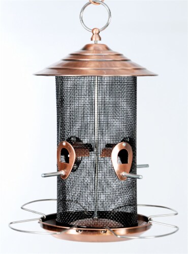Audubon Mixed Seed Brushed Copper Bird Feeder Perspective: front