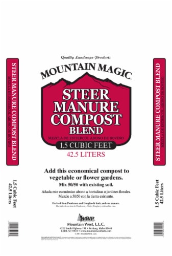 Mountain West Products Mountain Magic™ Steer Manure Compost Blend - Brown Perspective: front