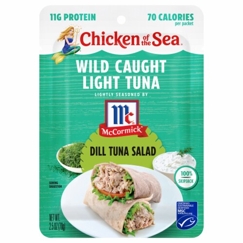 Chicken of the Sea® Wild Caught Dill Tuna Salad Light Tuna Pouch Perspective: front