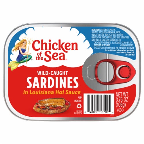 Chicken of the Sea Wild Caught Sardines in Louisiana Hot Sauce Perspective: front