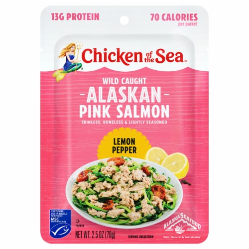 Chicken of the Sea® Lemon Pepper Pink Salmon Pouch Perspective: front